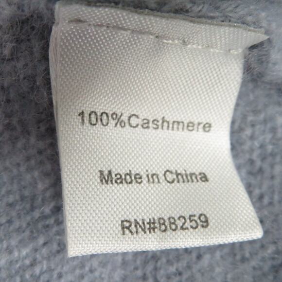 Decker Luxe 100% Cashmere Sweater Crew Neck Long Sleeve Boxy Blue Size Small - Picture 8 of 10
